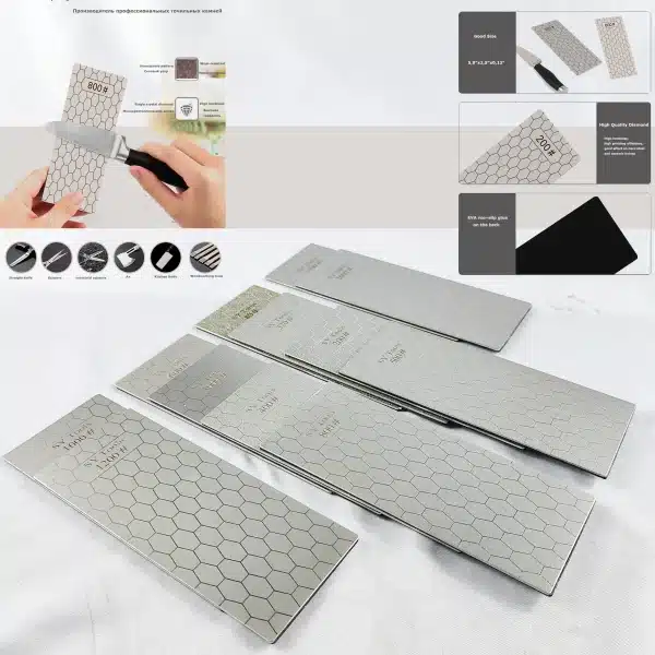 Preminum Diamond Honeycomb Pattern Sharpening Stone Quick Grinding Sharpening Stone for Kitchen and Outdoor Knives - Image 3