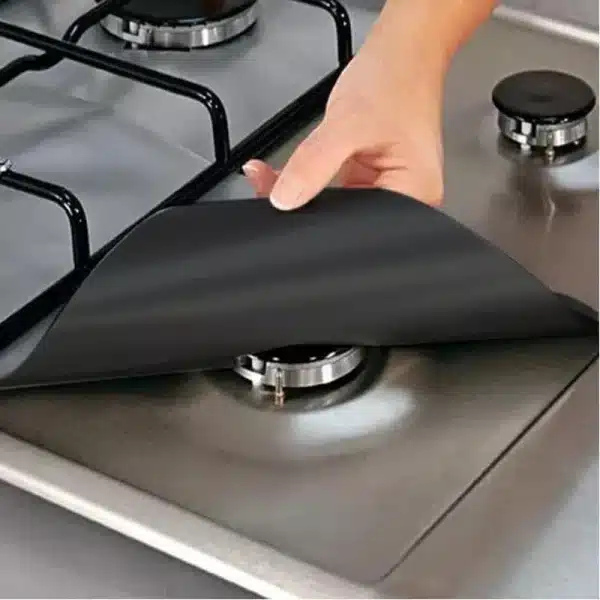 4Pcs/set New Black Silver Stove Protector Cover Gas Burner Stove Protector Oil-proof Mat Cooker Cove Kitchen Cooking Tool Sets - Image 6