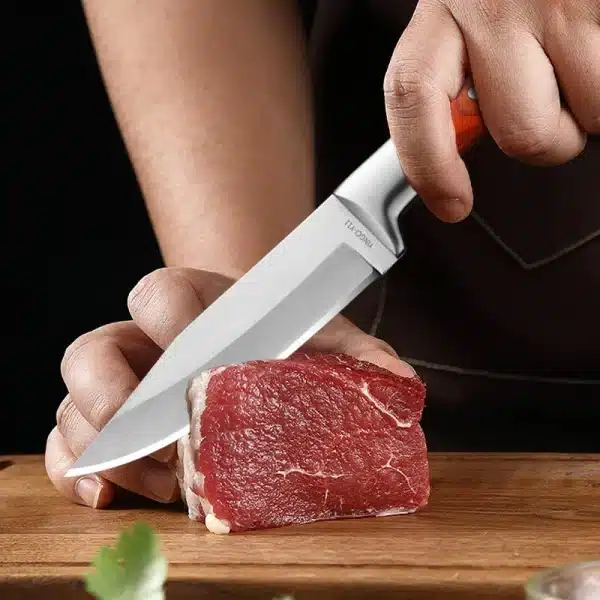 Stainless Steel Mongolian Knife Multifunctional Hand Knife BBQ Meat Cleaver Household Kitchen Vegetable Fruit Peeling Knife - Image 4