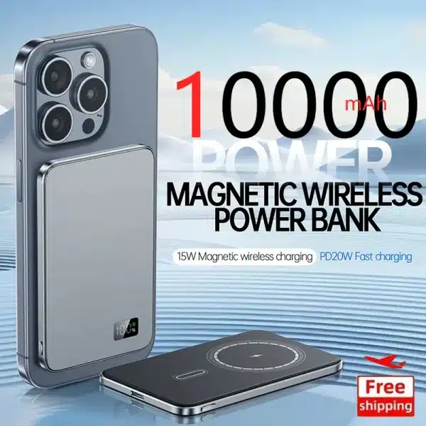 10000mAh Magnetic Wireless Power Bank PD25W Fast Charging Portable Ultrathin External Battery For iPhone Xiaomi Huawei Magsafe