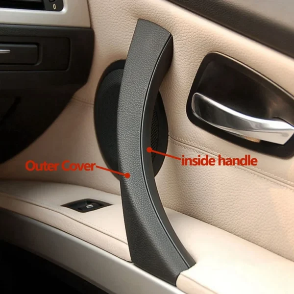 Car Right Interior Door Pull Handle with Cover Trim Replacement for 3 Series E90 E91 E92 2004-2012 Black - Image 3