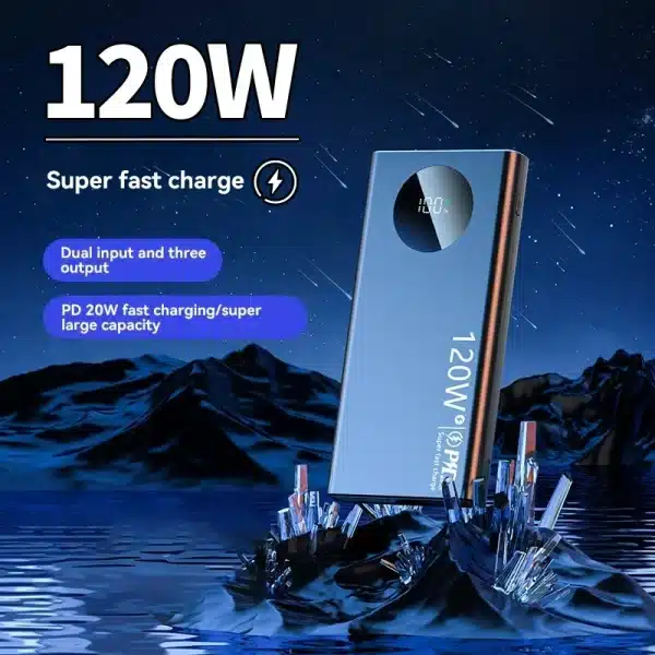 120W 50000mAh High Capacity Power Bank Fast Charging Powerbank Portable Battery Charger For iPhone Samsung Huawei 2024NEW