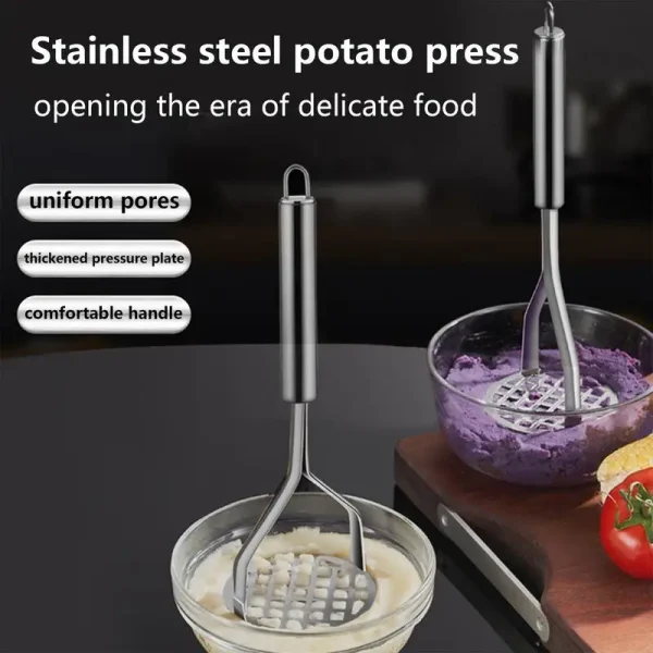 Potato Press Avocado Ricer Fruit Smasher Creative Mud Press Mashed Potato Ricer Stainless Steel Press and Mash Kitchen Gadget - Image 4