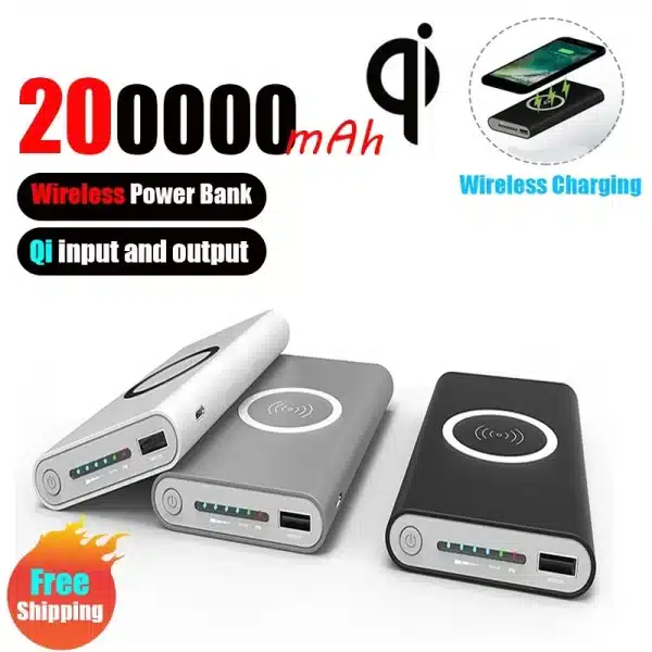 200000mAh Large Capacity Wireless PowerBank Portable Charger 120W Super Fast Charging For iPhone Huawei Samsung Xiaomi