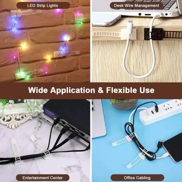 Adjustable Cable Organizer Wire Winder Clip Earphone Holder Self Adhesive Mouse Keyboard Cord Management USB Charger Protector - Image 4