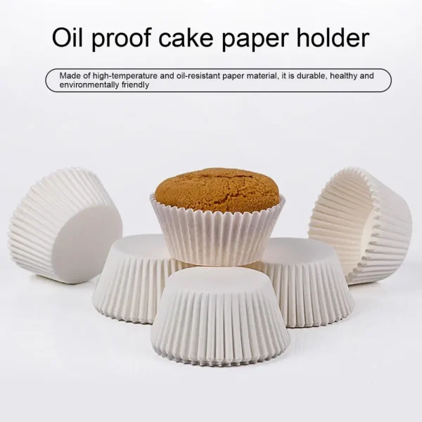 1 Set Muffin Cup Waterproof Oilproof Non-stick Egg Tarts Tray White Mini Cupcake Paper Liner Dessert Baking Tool Kitchen Gadget