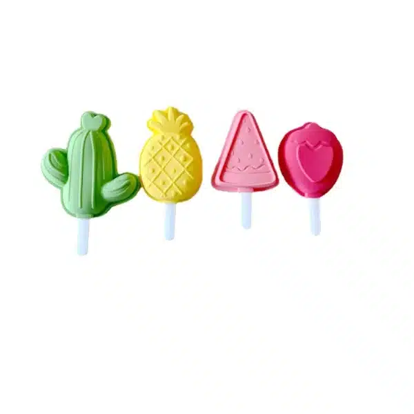 4 Piece Set Cute Household Silicone Ice Cream Mold Homemade Children's Popsicle Ice Cream Sorbet Home Gadget Kitchen Accessories - Image 2