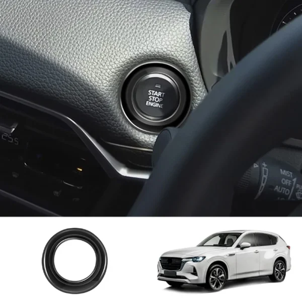 For Mazda CX-60 2022 2023 Car Start Stop Engine Push Button Cover Ring Cover Sticker Interior Replacement Parts A