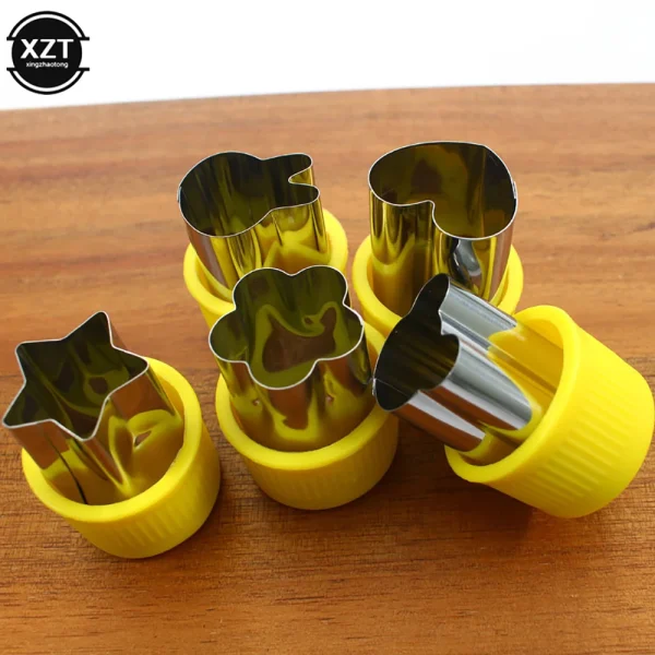 5 Pcs Vegetable Cutters Shapes Set DIY Cookie Cutter Flower for Kids Shaped Treats Fruit Cutter Mold Kitchen Gadgets Cook Tool