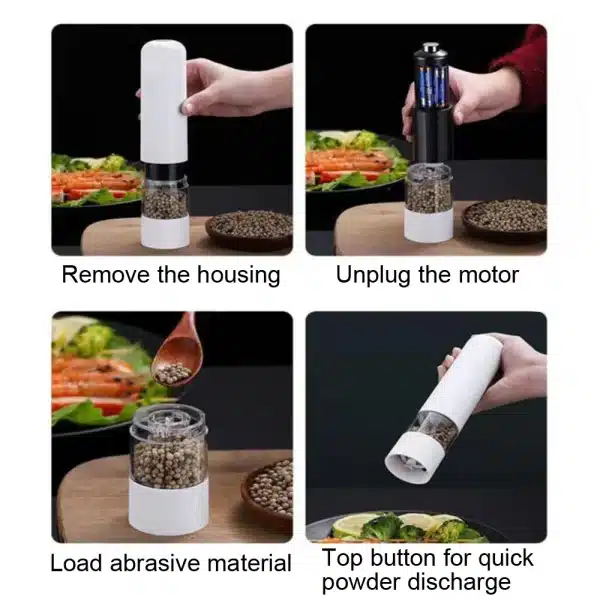 Automatic Salt Pepper Grinder Set Electric Spice Mill For Pepper Spice Adjustable Coarseness Kitchen Grinding Gadgets Dropship - Image 3