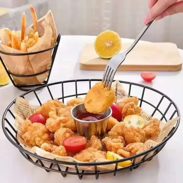 Mini French Fries Basket Stainless Steel Chip Frying Basket Strainer Fryer Cooking Basket Tool Kitchen Gadget - Image 2