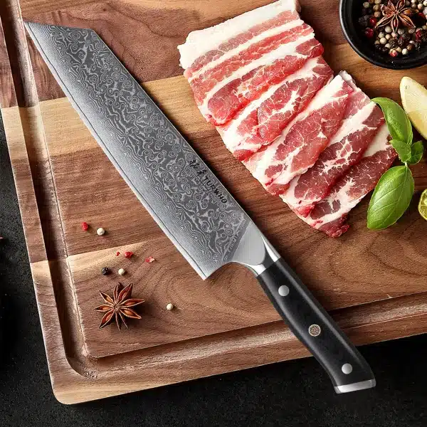 TURWHO 8.5" Japanese Style Kiritsuke Chef Knife 67 Layer Damascus Steel Slicing Meat Cleaver Beef Professional Kitchen Knives - Image 3