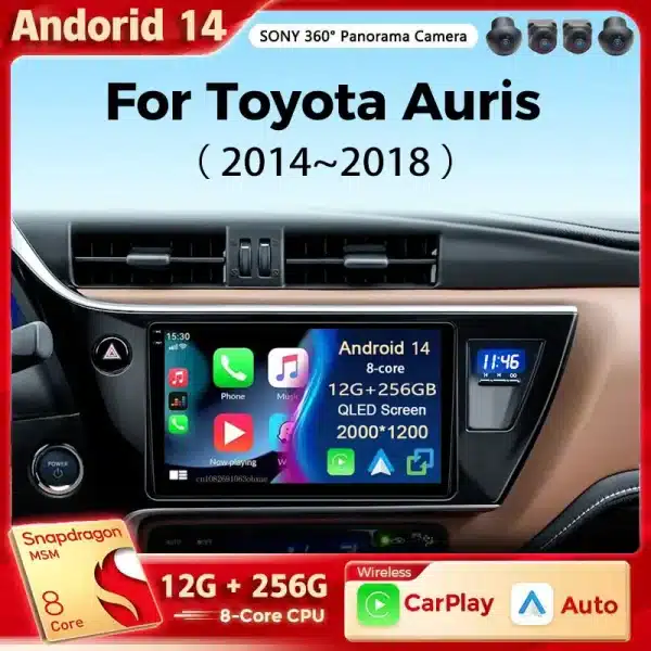 Android 14 Car Radio For Toyota Corolla Auris 2017 2018 Wireless Carplay Android Auto Car Stereo Multimedia Player 4G Wifi 2 Din