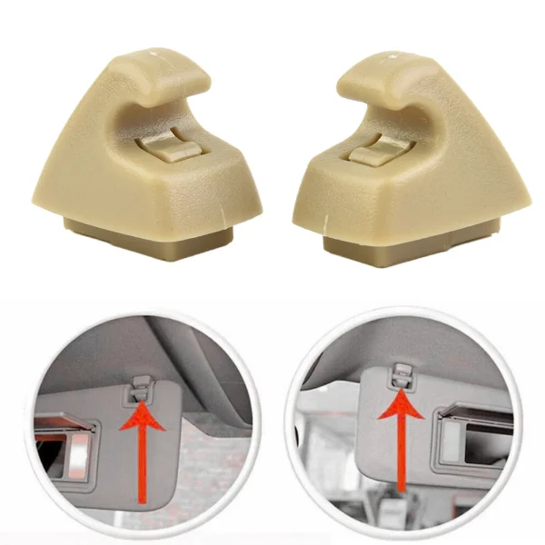 Sun Visor Support Clip 2Pcs Left& Right Replacement Support 95994975 ABS & PC Accessories Car Interior Accessories Parts