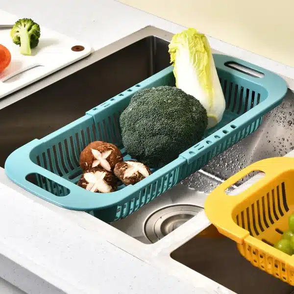 Kitchen Organizer Soap Sponge Holder Sink Rack Telescopic Drain Rack Adjustable Vegetable Drain Basket Kitchen Organizer Gadgets - Image 3