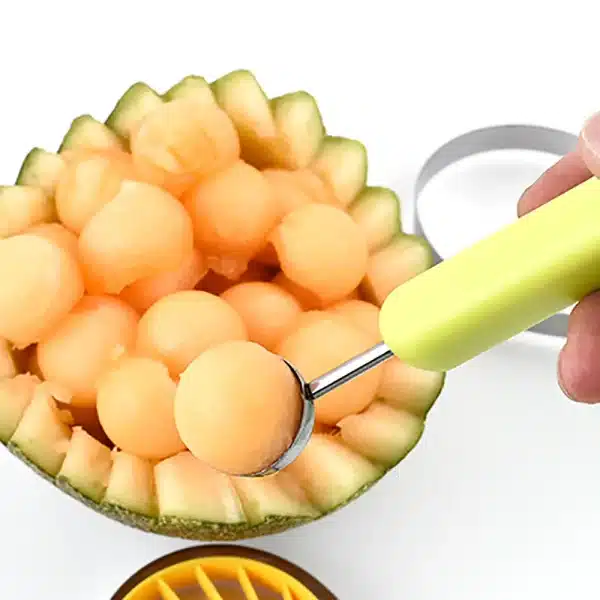 3 In 1 Fruit Ball Digger Carving Knife Kiwi Fruit Lemon Spoon Hami Melon Separating Cutter Portable Household Kitchen Gadget Set - Image 5