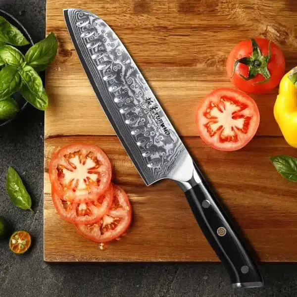 TURWHO 7" Japanese Style Santoku Knife Damascus Steel Professional Chef Knife Slicing Meat Cleaver Beef Kitchen Cooking Tools - Image 2