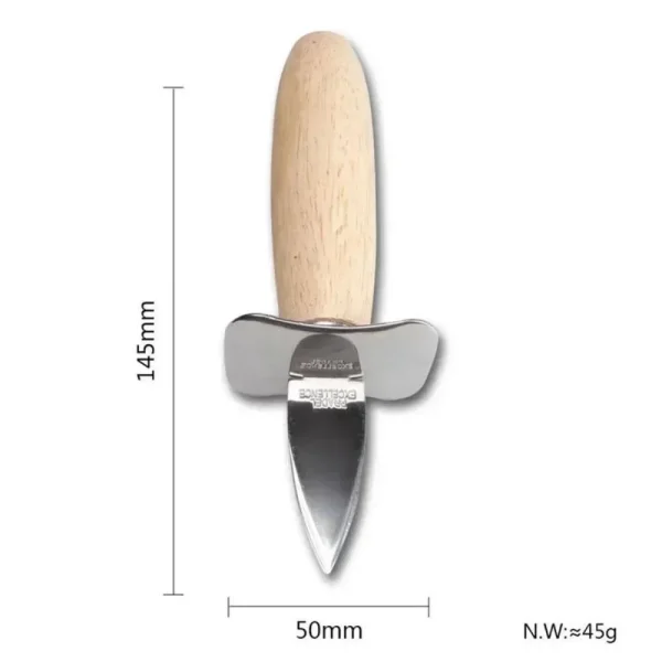 Stainless Steel Wooden Handle Oyster Knife Scallop Prying Tool Silicone Hand Guard Shrimp Line Processing Kitchen Seafood Knife - Image 4