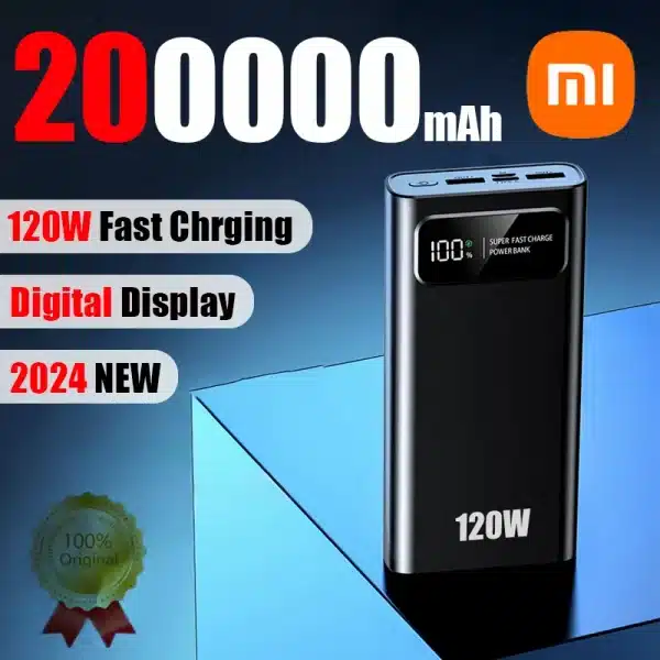 Xiaomi 200000mah Power Bank 120w Super Fast Charging Battery High Capacity Digital Display Power Bank For Iphone Samsung Huawei