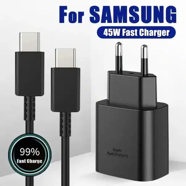 45W PD USB C Fast Charger for Samsung S22 S23 S24 Note 20 A14 A15 A25 A52 A53 A54 Type C Super Quick Charge Cable