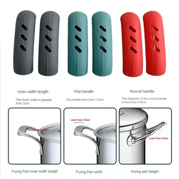 Silicone Pan Handle Cover Silicone Anti-scalding Pot Handle Cover Protective Cover Kitchen Pot Handle Pan Holder Kitchen Gadgets - Image 6