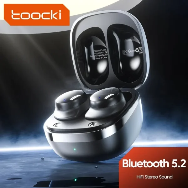 Toocki TWS Bluetooth Headphone BT5.2 Hi-Fi Stereo Waterproof Sport Wireless Earphones Gaming Earbuds Headset For Xiaomi Huawei