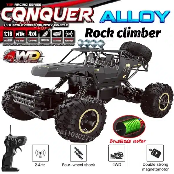 4WD RC Car 1:12 Off Road 4x4 Remote Control Cars Radio Buggy Truck Racing Drift with Led Lights Toys Gift for Boys Girl Children