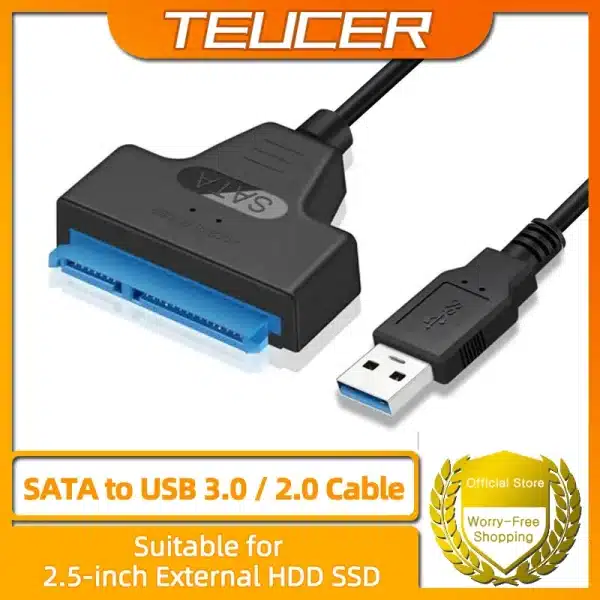 SATA to USB 3.0 Cable, USB 3.0 to SATA Adapter, Compatible with 2.5" SATA III HDD&SSD Hard Disk Driver