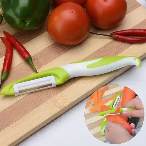 Ceramic Peeler Ergonomic Curved Handle Sharp Blade Multi-functional Manual Vegetable Fruit Peeling Tool Kitchen Gadgets - Image 2