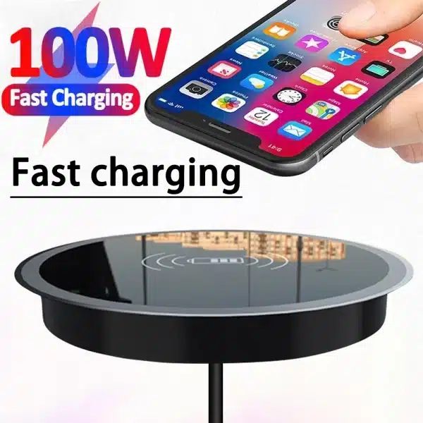 100W Fast Wireless Charger Pad for iPhone Samsung Xiaomi Huawei Oppo Wireless Charging Station Charging Device