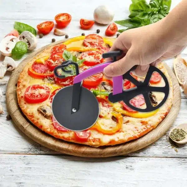 Pizza Cutter Stainless Steel Bicycle Shape Wheel Bike Roller Pizza Chopper Slicer Pizza Cutting Knife Kitchen Tools - Image 3