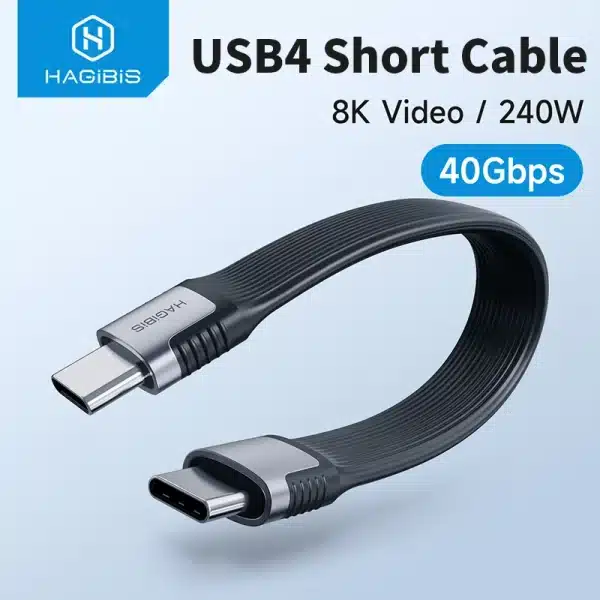 Hagibis USB4 Data Cable 40Gbps USB C to Type C Short Cable PD 240W 8K 60Hz for Thunderbolt 3/4 iPhone 16 Pro Max SSD Power Bank