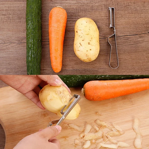 Stainless Steel Vegetable Fruit Peeler Multi-function Potato Carrot Peeling Knife Kitchen Gadgets Thickened Handle Easy To Clean