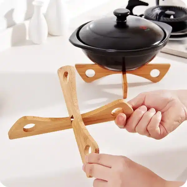 2 Pcs/Set 20*4CM Kitchen Pot Rack Bamboo Heat Resistant Pan Mat Kitchen Stuff Organizer Cooking Home Gadgets Accessories - Image 2