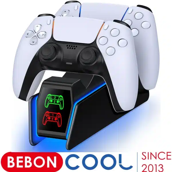 BEBONCOOL For PS5 Controller Charger RGB Fast Charging Station For PlayStation5 Wireless Game Controllers Charging Stand Gamepad