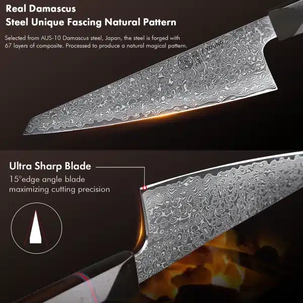 F.YOUNG 6" Honesuki Knife Damascus Steel Professional Chef Knives Kitchen Sharp Japanese Hand Forged Utility Boning Cooking Tool - Image 5