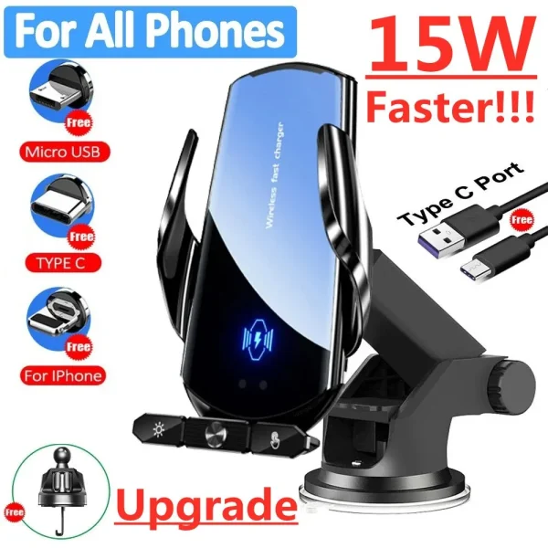 Car Wireless Charger Magnetic Fast Charging Station Air Vent Stand Car Phone Holder Mount For iPhone 15 14 13 12 Samsung Xiaomi