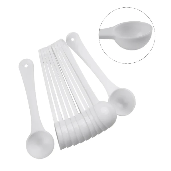 50pcs 1g Multi Purpose White Plastic Measuring Spoons Tablespoons Gram Scoop Food Baking Medicine Powder Cup Kitchen Gadget Sets