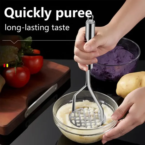 Kitchen Gadget Creative Mud Press Masher Puree Juice Maker Stainless Steel Potatoes Crusher Pusher Fruit Tools - Image 5