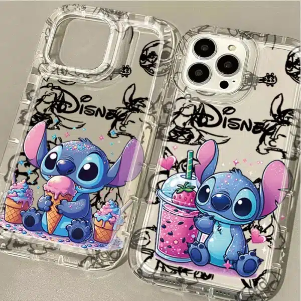 Disney Lovely Stitch Case for iPhone 15 14 13 12 11 Pro Max XR XS X 8 7 6 6S Plus SE 2020 Printing Protective Clear Phone Cover