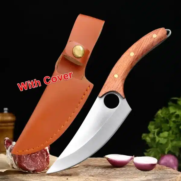 Hand-Froged Boning Knife 5CR15 Stainless Steel Kitchen Butcher Bone Knife Meat Cleaver Slicing Knife 3 Inch Wood Knife - Image 2