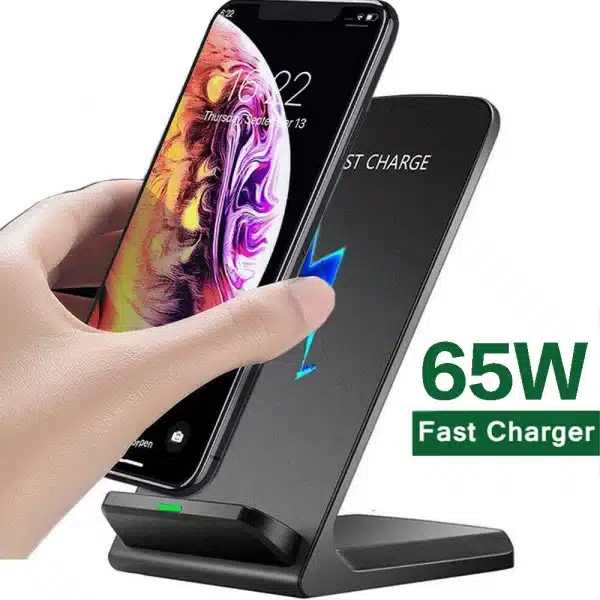 NEW 65W Fast Wireless Charger for Samsung S22 S21 Note 20 Fast Charging Stand For iPhone 16 15 14 13 XS XR X 8 Airpods Pro