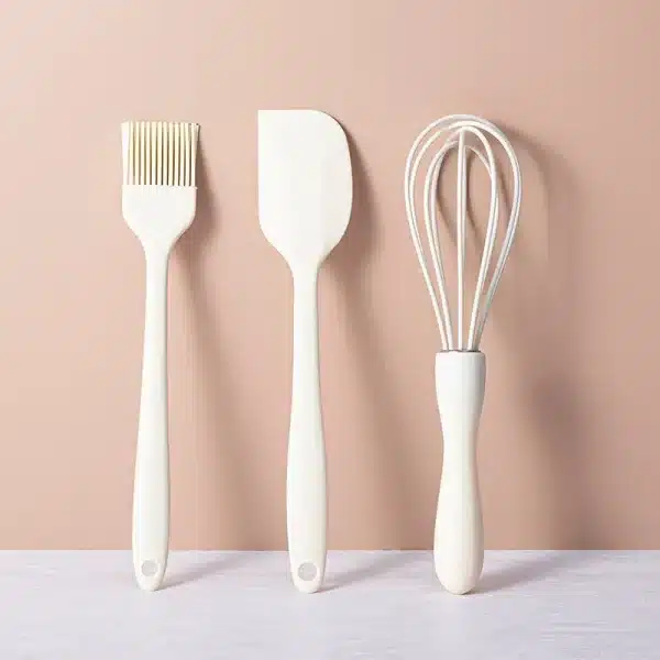 Silicone Baking 3-piece Cake Set Cream Spatula Spatula Kitchen Household Whisk Barbecue Grease Brush Gadget - Image 2