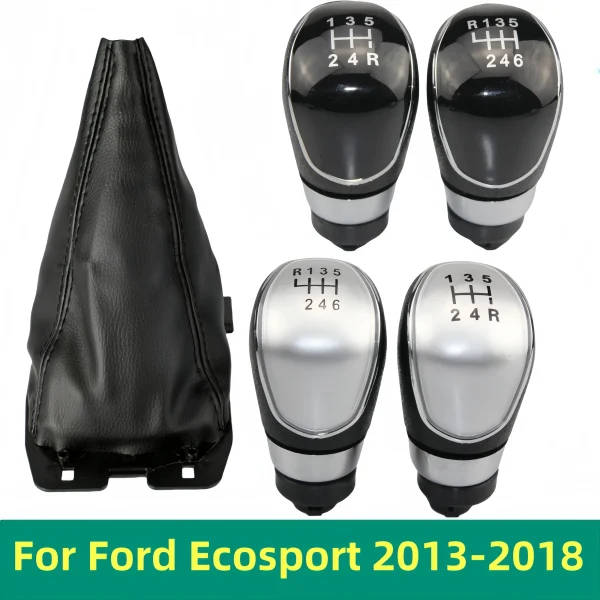 Gear Shift Knob Lever Shifter Pen Gaiter Boot Cover Case For Ford Ecosport 2013-2018 Car Accessories Interior Replacement Parts