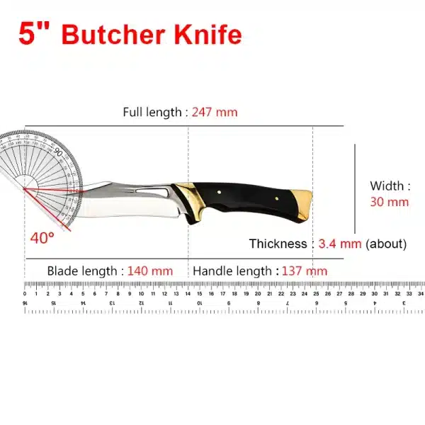 Chef Slicing Cooking Butcher Boning Knife Hand Forge Blade Kitchen Knives Cleaver Meat Fish Fruit Vegetable Utility Boning Knife - Image 2