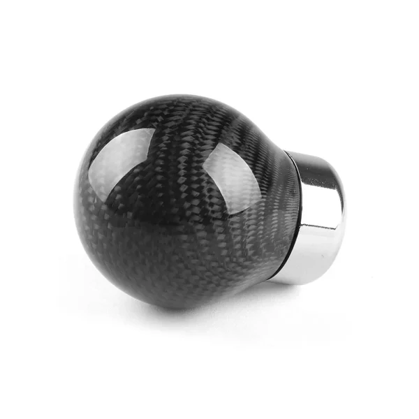 Car Real Carbon Fiber Gear Shift Knob Round Ball Shape Manual Transmission Shifter Lever Replacement Gearstick Interior Parts - Image 3