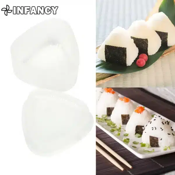 2Pcs Triangular Plastic Sushi Rice Ball Maker Mould Onigiri Mold Set Kitchen Gadgets Stuff Transparent Bento Accessories - Image 3