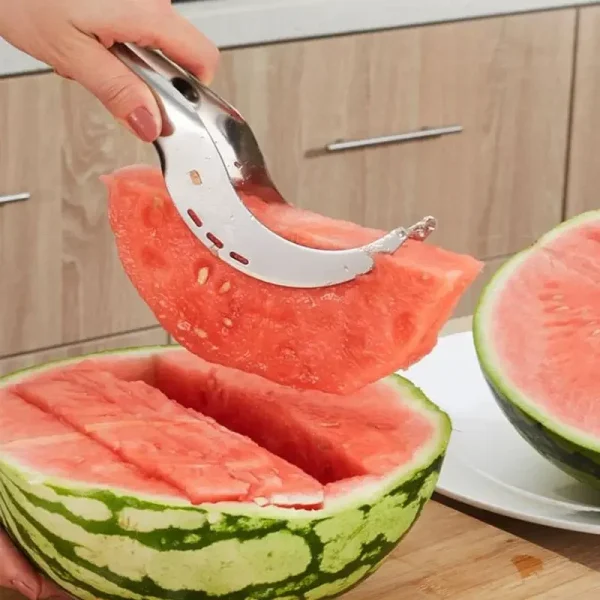 Watermelon Artifact Slicing Knife Stainless Steel Knife Corer Fruit and Vegetable Tools Watermelon Clip Kitchen Accessories