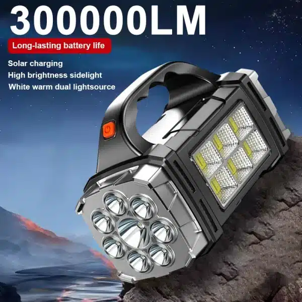 Powerful Portable Flashlight High Power COB Tactical Light Multi Functional Camping Lantern Bright Torch Mobile Power Supply