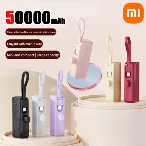 Xiaomi Power Bank 50000mAh Pocket Power Bank Portable Capsule Power Bank Fast Charging External Battery for iPhone Samsung